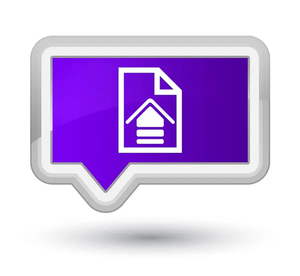 Eerste paarse banner knoop van het pictogram van document uploaden — Stockfoto