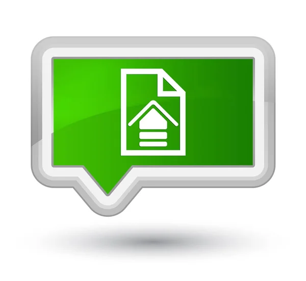 Carica l'icona del documento pulsante banner verde principale — Foto Stock