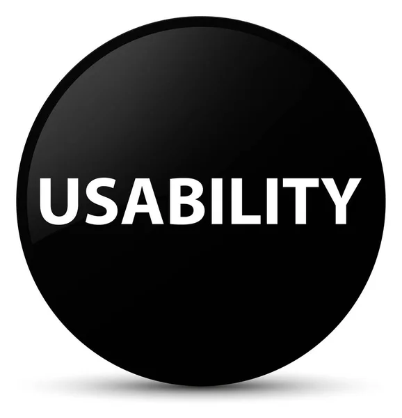 Usabilidad botón redondo negro — Foto de Stock