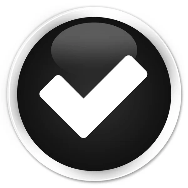 Symbol Premium schwarzer runder Knopf validieren — Stockfoto