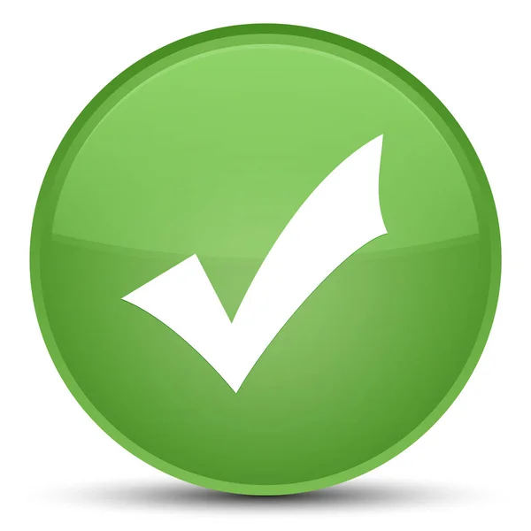 Validatie speciale zachte groene ronde knoop van het pictogram — Stockfoto