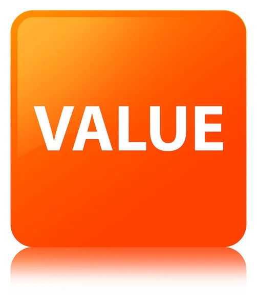 Valor botão quadrado laranja — Fotografia de Stock