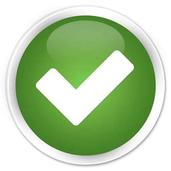 Validate icon premium soft green round button — Stock Photo, Image