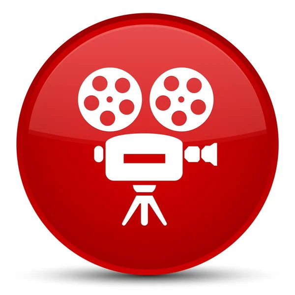 비디오 카메라 아이콘 특별 한 빨간 라운드 버튼 — 스톡 사진