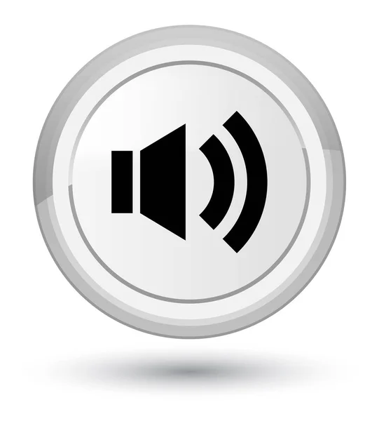 Ícone de volume botão redondo branco primo — Fotografia de Stock