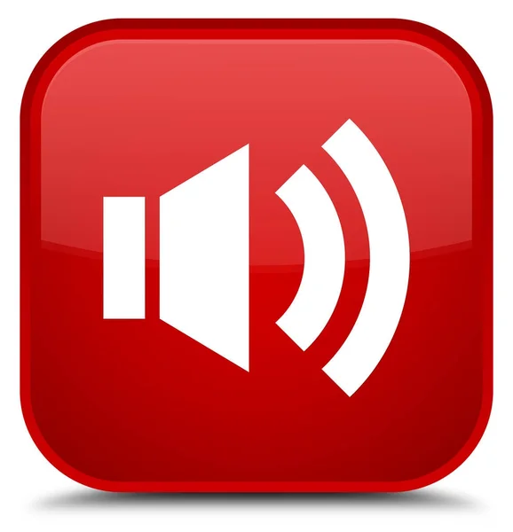 Ícone de volume botão quadrado vermelho especial — Fotografia de Stock