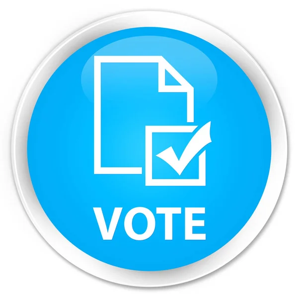 Vote (ícone de pesquisa) botão redondo azul ciano premium — Fotografia de Stock