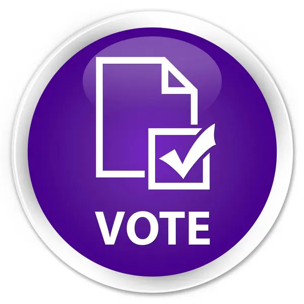 Vote (ícone de pesquisa) botão redondo roxo premium — Fotografia de Stock