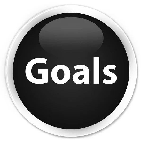 Goals premium black round button — Stock Photo, Image