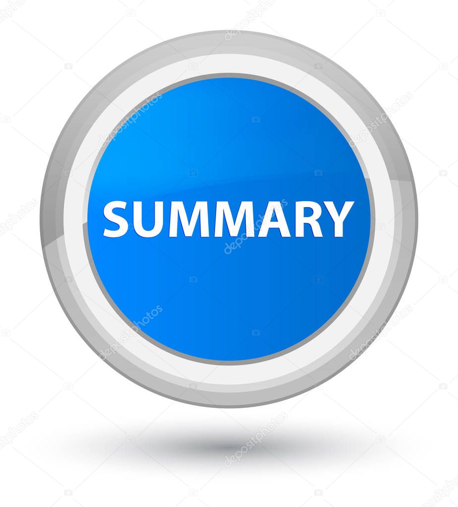 Summary prime cyan blue round button