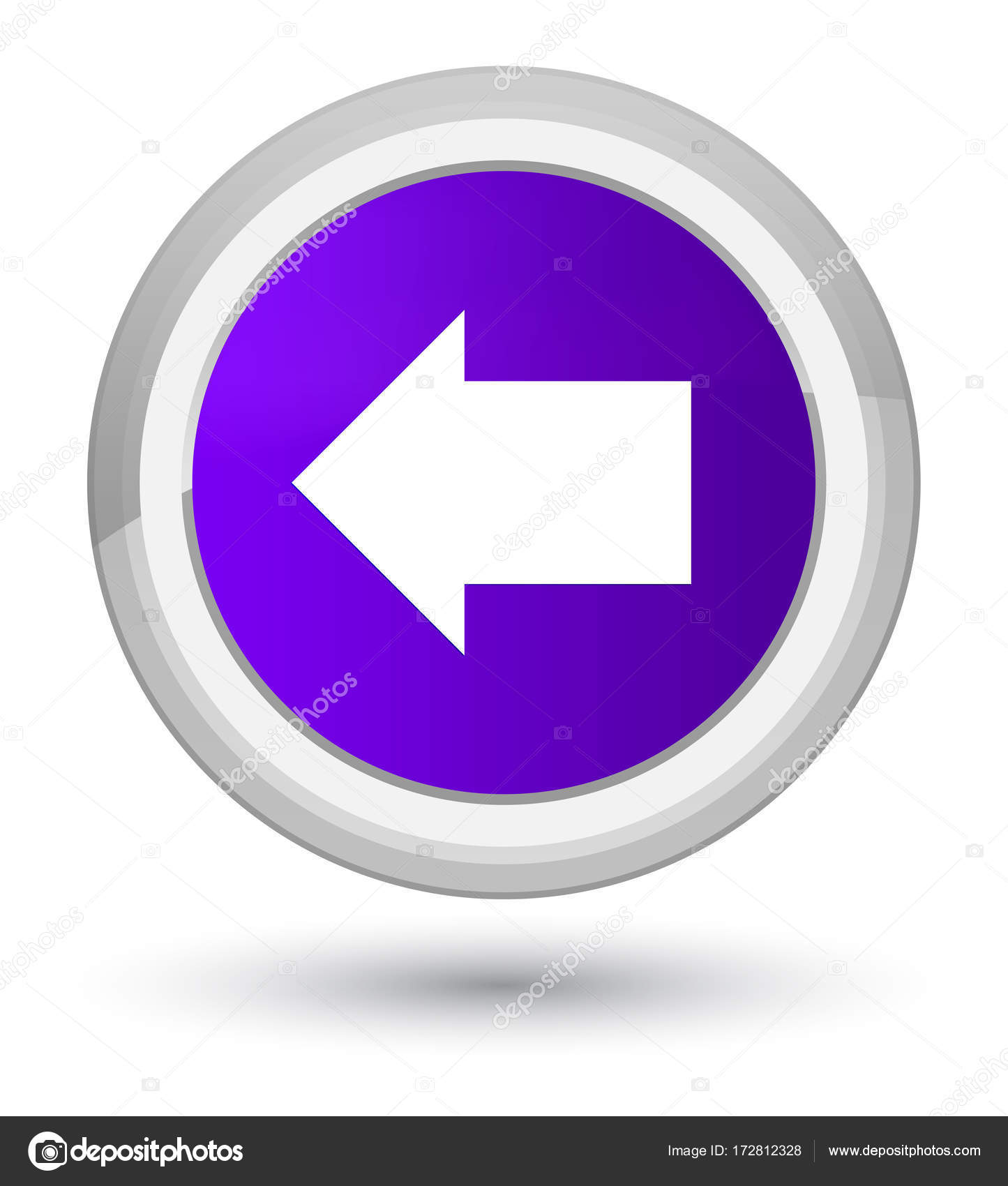 戻る矢印アイコン プライム紫色の丸いボタン ストック写真 C Fr Design