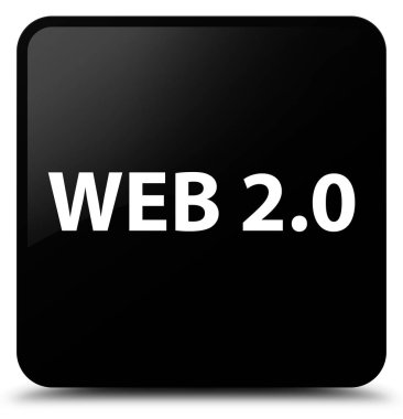 Web 2.0 siyah kare düğme