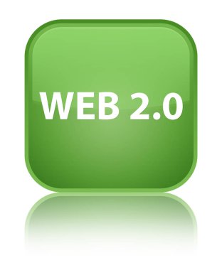 Web 2.0 özel yumuşak yeşil kare düğme
