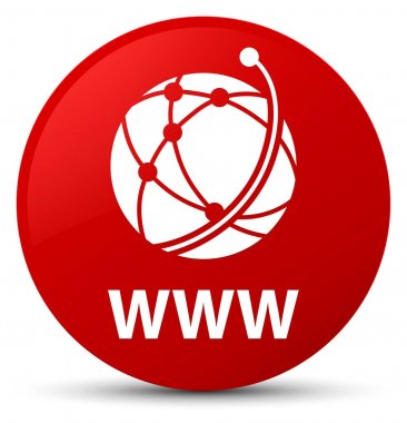 Www (küresel ağ simgesini) kırmızı yuvarlak düğmesi