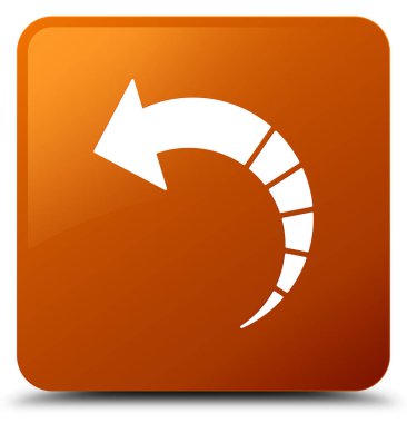 Geri ok simgesi kahverengi kare düğmesi