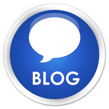 Blog (görüşme simgesi) sigorta primi mavi yuvarlak düğmesi