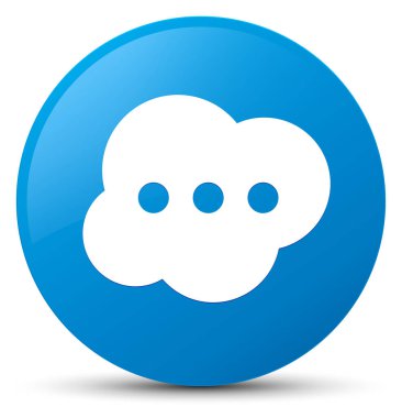 Beyin simgesi mavi mavi yuvarlak düğmesi