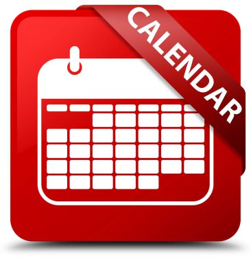 Takvim kırmızı kare düğmesini kırmızı kurdele köşesinde