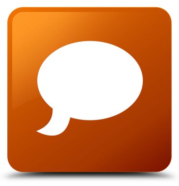 Sohbet simgesi kahverengi kare düğme