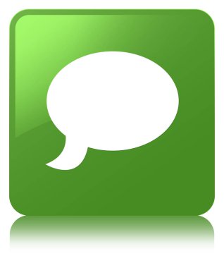 Sohbet simgesi yumuşak yeşil kare düğme