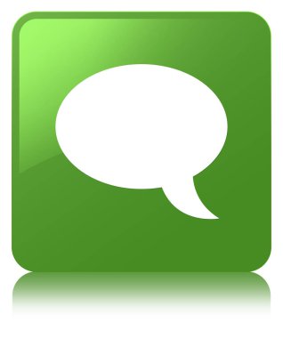 Sohbet simgesi yumuşak yeşil kare düğme