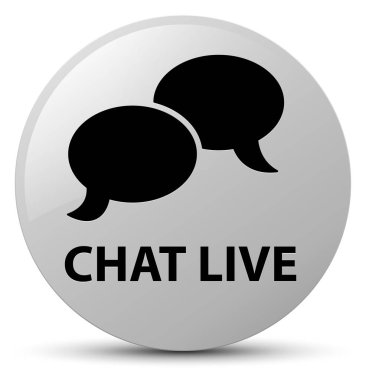 Sohbet canlı beyaz yuvarlak düğmesi