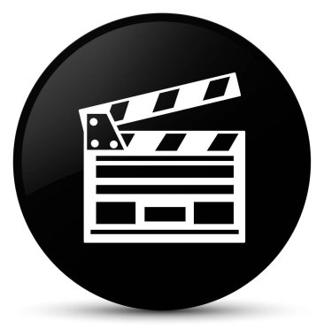 Sinema atacı simgesi siyah yuvarlak düğmesi