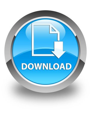 (Belge simgesi) parlak mavi mavi yuvarlak düğme download
