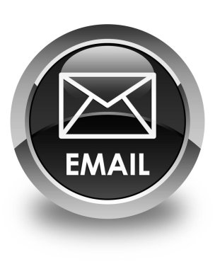 E-posta parlak düğme siyah