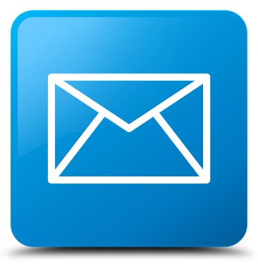 E-posta kutsal kişilerin resmi camgöbeği mavi kare düğme