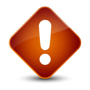 Ünlem işareti simgesi zarif kahverengi elmas düğmesini