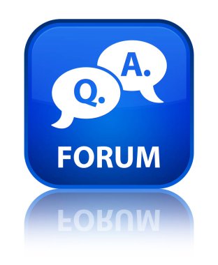 Forum (soru cevap balonu simgesinin) özel mavi kare düğme