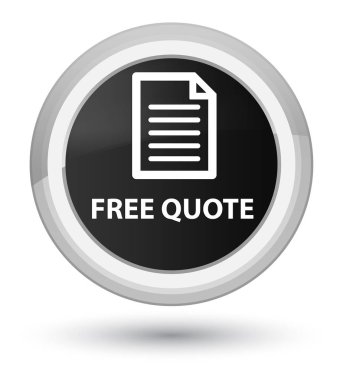 Ücretsiz fiyat teklifi (sayfa simgesi) asal siyah yuvarlak düğmesi