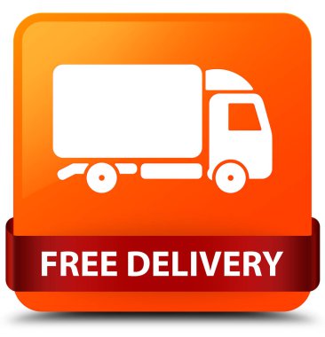 Ücretsiz teslimat turuncu kare düğme kırmızı kurdele orta