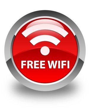 Ücretsiz Wi-Fi parlak kırmızı yuvarlak düğme