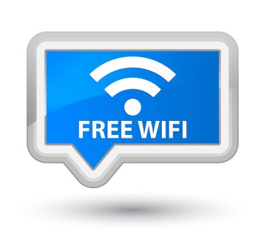 Ücretsiz Wi-Fi baş camgöbeği mavi bayrak düğmesini