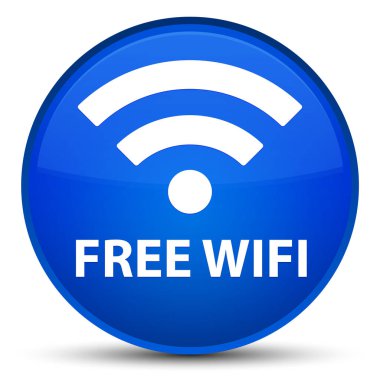 Ücretsiz Wi-Fi özel mavi yuvarlak düğmesi