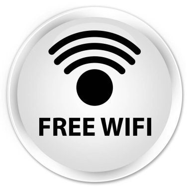 Ücretsiz Wi-Fi premium beyaz yuvarlak düğmesi