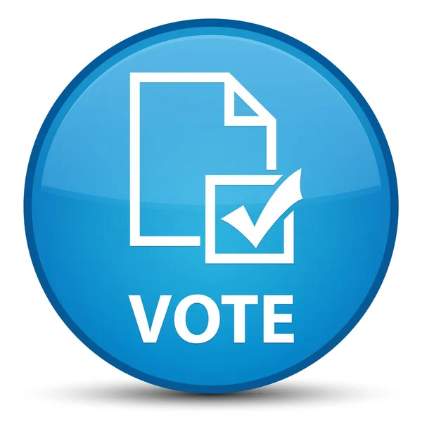 Голосування (піктограма опитування) спеціальна блакитна кругла кнопка — стокове фото