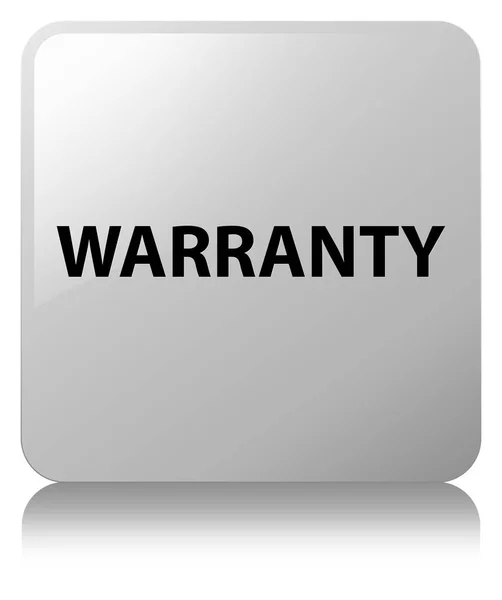 Warranty white square button — Stock Photo, Image