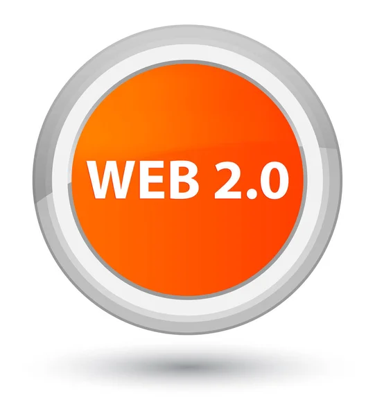 Web 2.0 primer botón redondo naranja —  Fotos de Stock