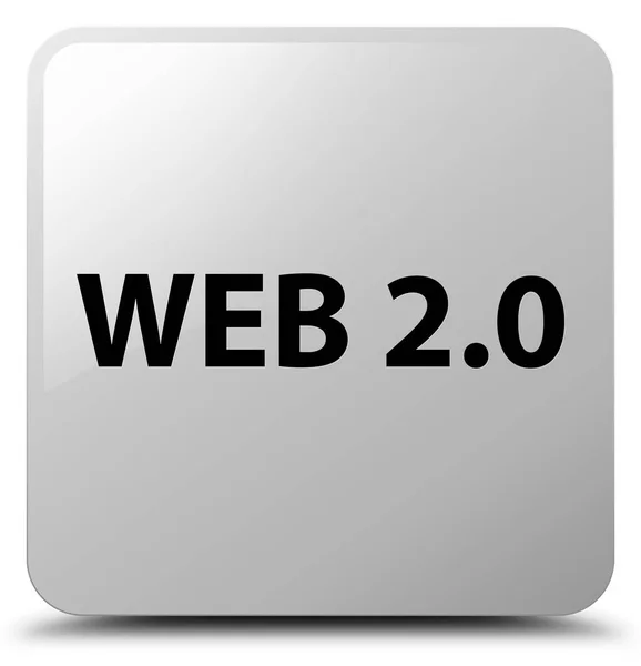 Web 2.0 biały przycisk kwadratowy — Zdjęcie stockowe