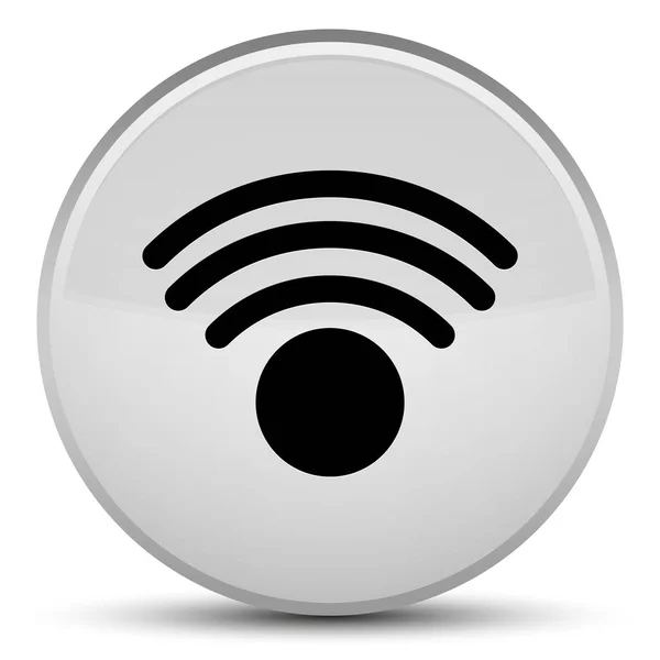 Wifi-Symbol spezielle weiße runde Taste — Stockfoto