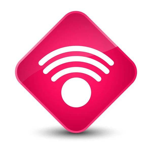 Wifi icona elegante pulsante diamante rosa — Foto Stock