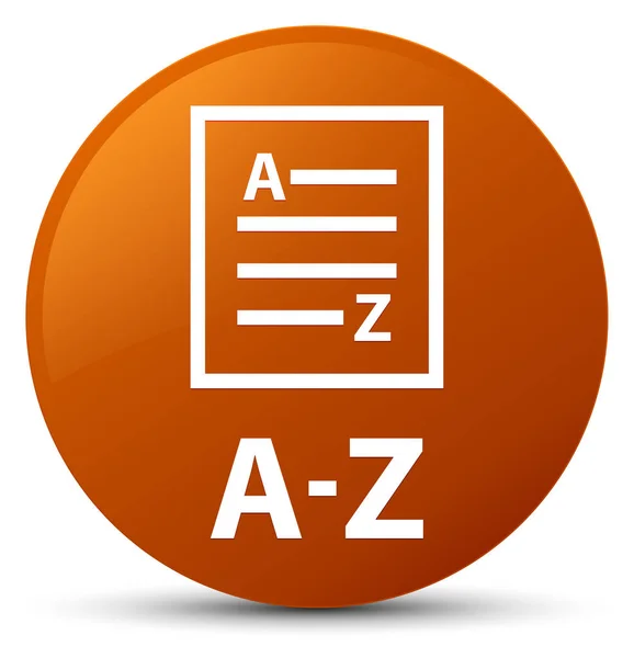 A-Z (list page icon) brown round button — Stock Photo, Image