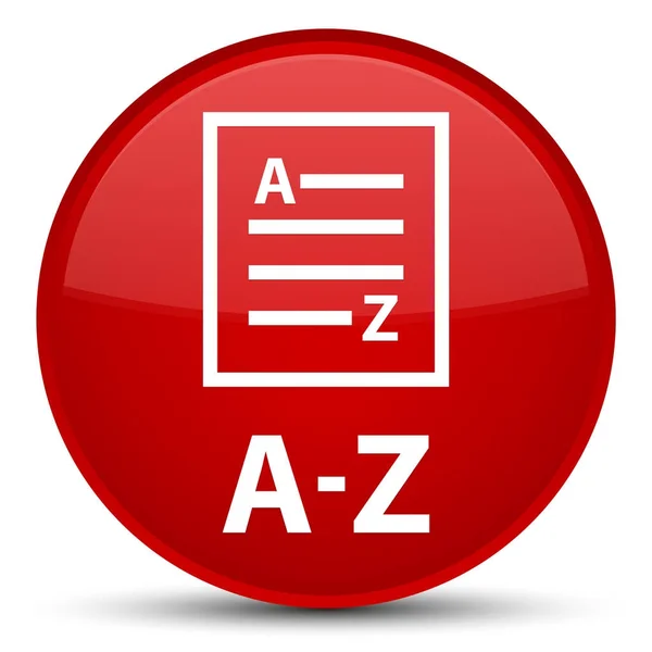 Botón redondo rojo especial A-Z (icono de página de lista) — Foto de Stock