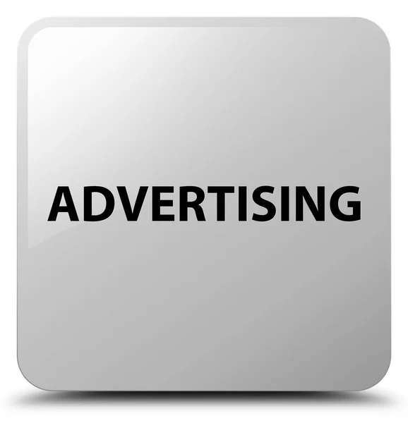 Реклама білої квадратної кнопки — стокове фото