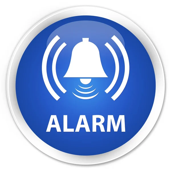 Alarme (icône cloche) bouton rond bleu premium — Photo