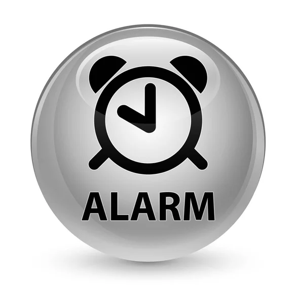 Alarm glassy white round button — Stock Photo, Image