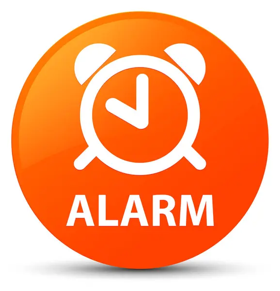Pomarańczowy, okrągły przycisk alarmu — Zdjęcie stockowe